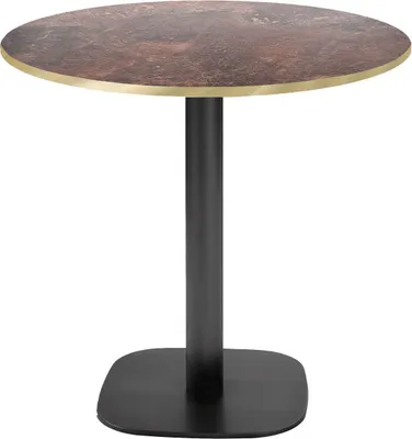 Produktbild von Runder Tisch Ø 70 cm – Rundes Roststeinmodell mit Messingkanten