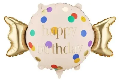 Zdjęcie produktu dla Balon foliowy Cukierek ''Happy Birthday'', 61x37 cm, mix