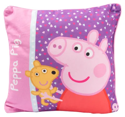 Produktbild von Peppa Wutz Kissen - Plüsch Dekokissen Zierkissen Kopfkissen Rosa 30 x 30 cm