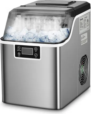 Produktbild von GOPLUS Eiswürfelbereiter, 3,2 L Wassertank, Eiswürfelmaschine, Ice Maker, Produktionszeit 15-20 min, 18 kg/24 h, Timer bis 24 h, mit LCD-Display, inkl. Eiswürfelschaufel, Silber
