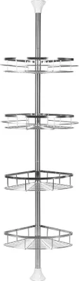 Produktbild von 4 Böden Edelstahl Duschablage Duschecke Teleskopregal Eckregal Badregal