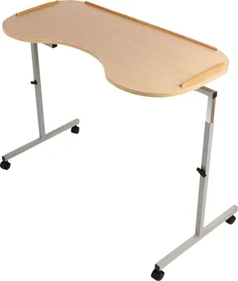 Image de Table de service ergonomique réglable avec roues et freins