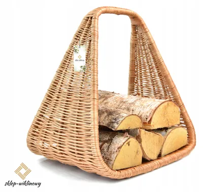Produktbild von Sklep Wiklinowy Holzkorb für Kaminholz Natur Flechtkorb
