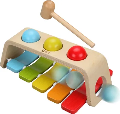 Produktbild von Classic World Holzspielzeug Hammerbank mit Xylophon - Lernspielzeug