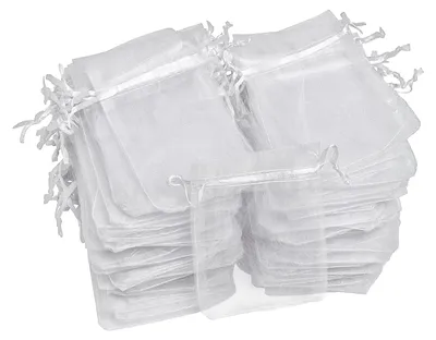Produktbild von VBS XXL Organzasäckchen "7,5 x 12 cm", 100 Stück Weiß