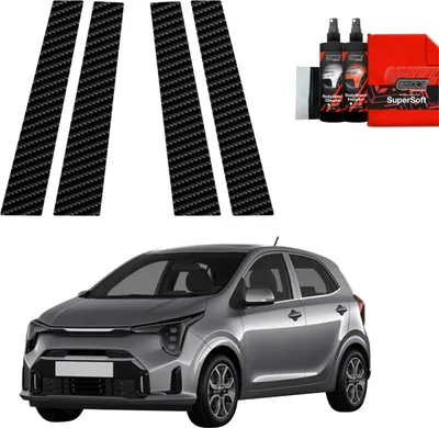Produktbild von 4in1 Kohlenstoff Schutzfolie Grizz Protector für B-Säule - Kia Picanto (2023-2025)