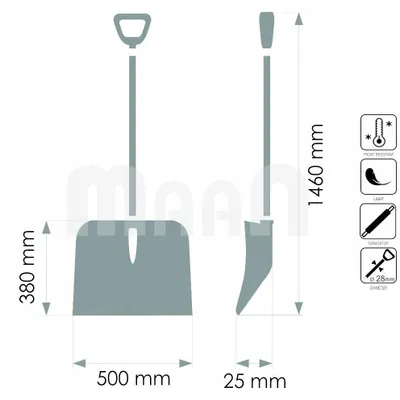 Produktbild von XXL ALU ERGO Schneeschieber Schneeräumer Schneeschaufel mit Stiel D-Griffe 50cm / 146cm / 3702