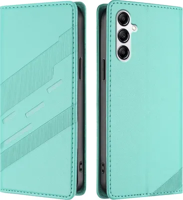 Image de Etui pour Samsung Galaxy A14 5G/4G, étui portefeuille en cuirPolyuréthaneavec fente pour carte et fonction stand Türkis