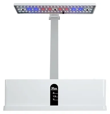 Imagen del producto de Sistema de cultivo hidropónico inteligente, kit de jardín interior con 9 módulos, temporizador automático, luces LED de crecimiento de 15W con altura ajustable y depósito de agua de 2,5 litros. Incluye bomba de agua inteligente, ideal para el hogar, la oficina o la cocina