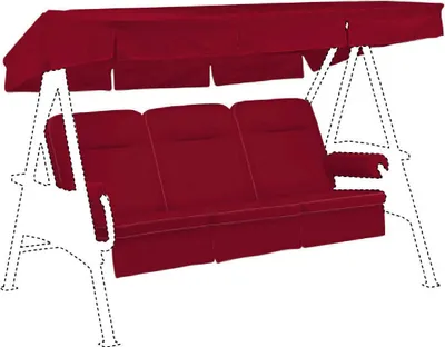 Zdjęcie produktu dla Wyłączna poduszka KETTtex-Exklusiv® do huśtawki hollywoodzkiej z daszkiem – 56/64 x 180 x 8 cm – rubinowa – wzór 2313