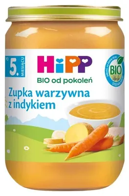 Produktbild von HiPP , Gemüsesuppe mit Pute, ab dem 5. Monat, 190 g
