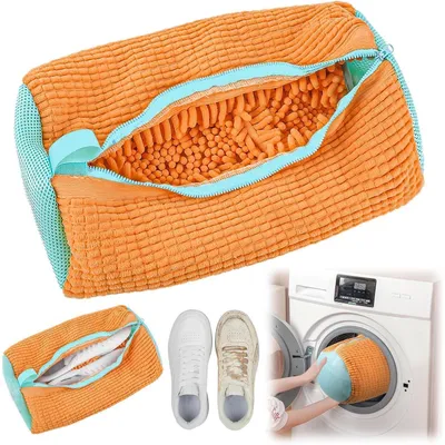Produktbild von Schuhwaschbeutel für Waschmaschine, 1 Stück, Orange, 39 x 19 cm