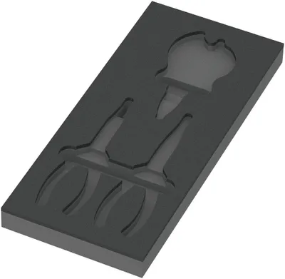 Produktbild von 9881 Schaumstoffeinlage für KNIPEX Zangen Set 2 (schwarz/grau, für Tool Rebel Werkstattwagen)