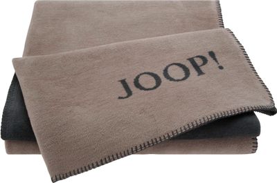 JOOP! Plaid  Uni Doubleface Farbe Taupe-Anthrazit Größe 150 x 200