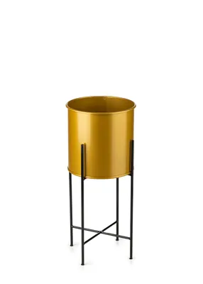 Produktbild von Howhomely Stylish Metal Plant Stand 55 cm s vloženým víkem- elegantní èerno-zlato kvìtinovou a rostlinnou stojanem