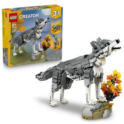 Imagen del producto de LEGO Creator: Animales del bosque: Lobo gris, set de construcción, a partir de 8 años, plástico, 657 piezas, 842 g