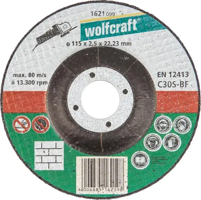 Imagen del producto de Disco de corte para piedra, diámetro 115 x 2,5 x 22,23 mm. Referencia 1621099, marca Wolfcraft.