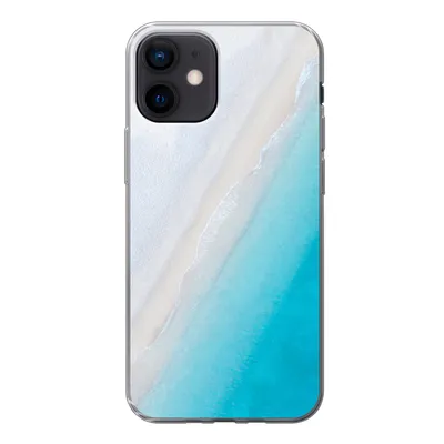 Produktbild von MuchoWow® Handyhülle Schutzhülle Hülle für iPhone 12 Strand - Meer - Blau Silikon Softcase Handy Hülle - Schutzhülle