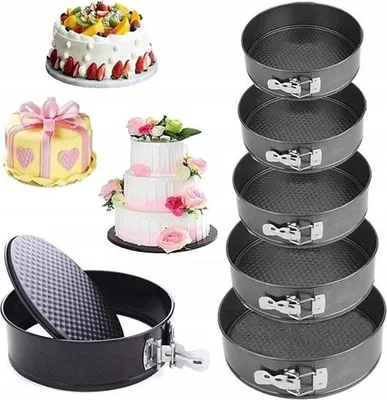 Produktbild von Springform - 6er-Set - Runde Backform - Kuchenformen - Antihaftbeschichtung - 18/20/22/24/26/28 cm