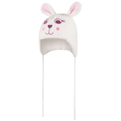 Produktbild von Wintermütze Mädchen Baby Hasenohren Hasengesicht, Creme, Gr. 42