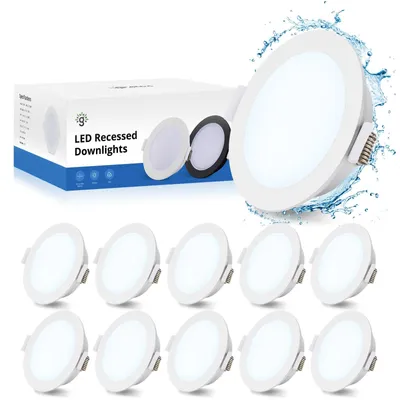 Obrázek produktu pro Gr4tec, vestavěné LED svítidlo, 230V, 5W, bodové světlo, IP65, studená bílá, 6500K, sada 10 kusů