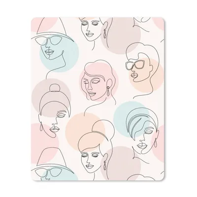 Produktbild von MuchoWow® Mauspad Mousepad Frauen - Pastell - Strichzeichnungen - Muster 19x23 cm - Mousepads - Maus Mat - Pad - Mausunterlage - Mauspads - Spielen
