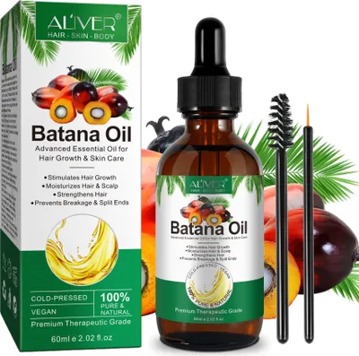 Produktbild von Batana Öl für Haare Haarwachstum Haarpflege Gesicht Haut Nägel Bio Vegan, 1x 60ml
