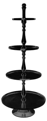 Productafbeelding van Etagère met 4 niveaus van zwart metaal (B/H/D) 53x130x53cm