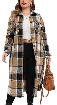 Produktbild von Damen Flanell Kariertes Oversized Hemd