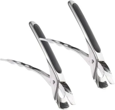 Produktbild von Doppelhandgriff für heiße Pfannen - Kompressionsgriff - Antislip-Handgriff - Pfannenklammer - Pfannentang - Kochzubehör - Pfannenklammern - Pfannengreifer - Edelstahl-Kochtang - Antislip-Greifer