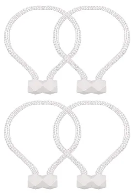 Produktbild von 4 magnetische Vorhanghalter, Vorhangklammern mit starken Magneten für Büro, Hotel, Fensterdekoration, weiß