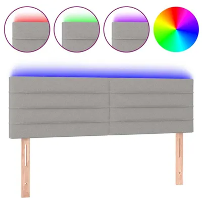 Produktbild von vidaXL LED Kopfteil Hellgrau 144x5x78/88 cm Stoff