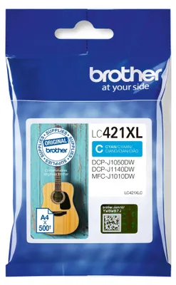 Obrázok produktu pre Brother LC-421XLC, Vysoký (XL) výnos, Azúrová, 1 kusov, 500 strany, Balenie po jednom kuse