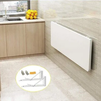 Zdjęcie produktu dla Biurko z dwoma blatami – 80 x 50 cm – białe, zajmujące mało miejsca biurko i stół jadalny dla dwóch osób