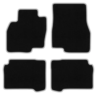 Produktbild von Fußmatten Velours Schwarz/Silber für Mitsubishi Grandis 2004-2010 Set 4-tlg