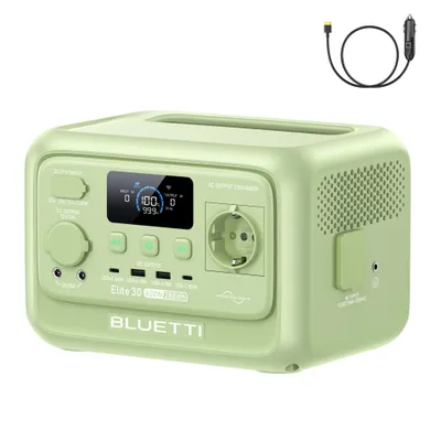 Zdjęcie produktu dla Przenośna stacja zasilająca Elite 30 V2, akumulator LFP 288 Wh, wyjście prądu przemiennego 600 W, generator słoneczny do kempingu, na wypadek awarii zasilania, do kamperów (kolor zielony)