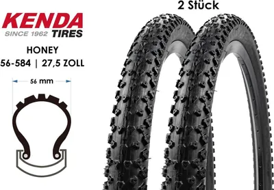 Produktbild von 2 Stück 27,5 Zoll Fahrrad Reifen Kenda Honey 27.5x2.20 MTB Tire 56-584 Mantel 650B