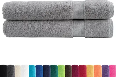 Immagine prodotto di Asciugamani vidaXL Premium SOLUND, 2 pezzi, grigio, 100x200 cm, 600 g/m²