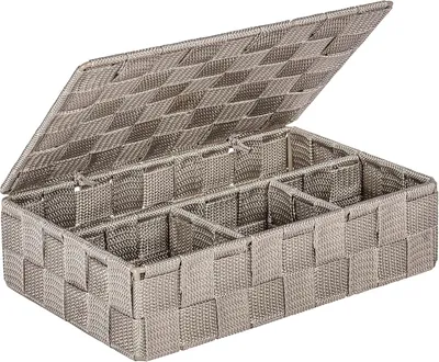Zdjęcie produktu dla WENKO 22569100, Kosz na rzeczy, Szarobrązowy, Prostokątny, Poliuretan (PU), Polichlorek winylu (PVC), Monochromatyczny, Wewnętrzna