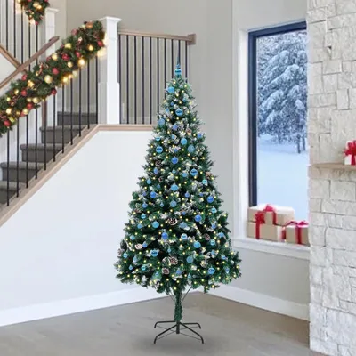 Zdjęcie produktu dla vidaXL Sztuczna choinka z 300 diodami LED ze stojakiem zielona 240 cm
