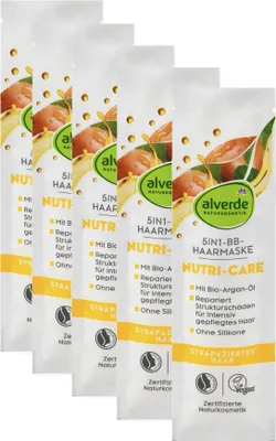 Produktbild von 5 x alverde Naturkosmetik - Haarmaske Nutri-Care 20 ml (5 x 20ml)