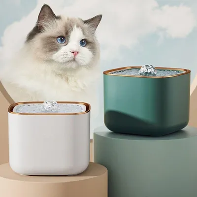 Produktbild von 3L Katzenbrunnen, Automatischer Katzen Trinkbrunnen für Katzen und Hunde, Ultra leiser Wasserbrunnen (Grün)