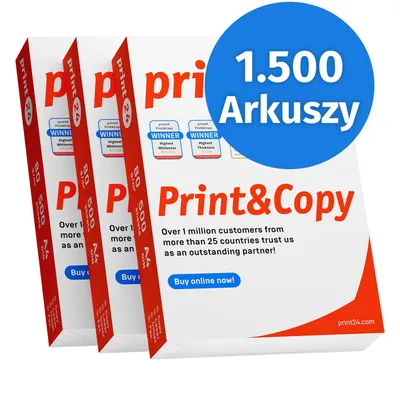 Zdjęcie produktu dla print24 Papier do drukarek Papier do kopiarek 1500 arkuszy 3 x 500 A4 80 g Premium biały PEFC