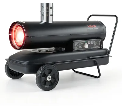 Imagen del producto de VEVOR, Calentador indirecto de 30kW, soplador de calefacción diésel de 50L, calentador de petróleo para talleres, garajes, almacenes y obras, con control de termostato, filtro de doble combustible, caudal máximo de 1100 m³/h y área de cobertura de 192 m², color