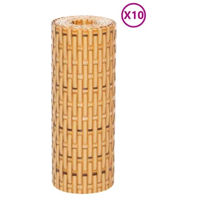 Imagen del producto de Toldos de balcón 10 uds ratán sintético marrón claro 255x19 cm