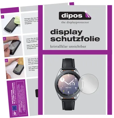 Produktbild von 5x Schutzfolie für Samsung Galaxy Watch 3 (45mm) klar Displayschutzfolie Folie Display Schutz dipos