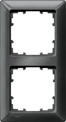 Produktbild von Siemens line cam.met. Rahmen 2-fach, Anthrazit, Kunststoff, Glänzend, IP20, 151 mm, 151 mm