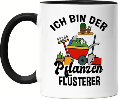 Produktbild von Ich Bin Der Pflanzenflüsterer Tasse Schwarz Hobby-Gärtner Pflanzen Garten Blumen Geschenkidee Pflanzen-Fans
