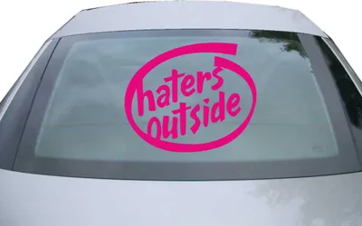 Produktbild von Indigos UG - Aufkleber Heckscheibe & Motorklappe DE7095 - pink - 600x499 mm - haters outside - Auto Scheiben Fenster Heckklappe Tuning Racing JDM - Die cut