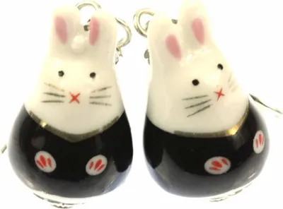 Produktbild von Hase Ohrringe Hasenohrringe Miniblings Häschen Kaninchen Osterhase Porzellan